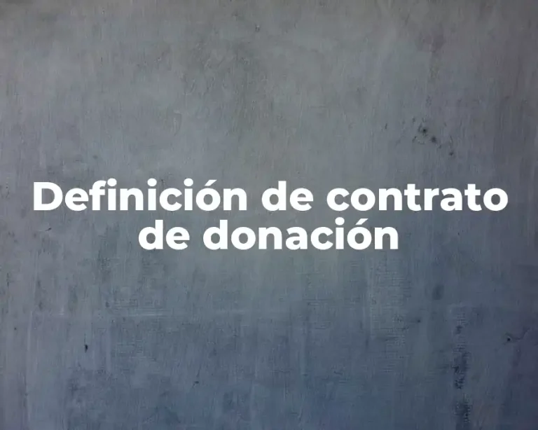 Definición de contrato de donación