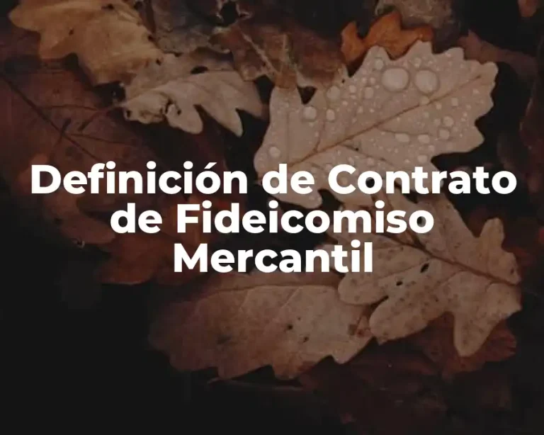 Definición de Contrato de Fideicomiso Mercantil