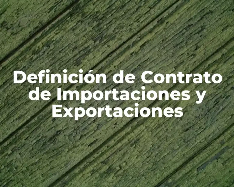 Definición de Contrato de Importaciones y Exportaciones
