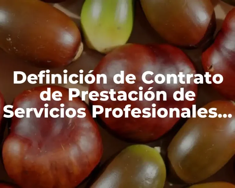 Definición de Contrato de Prestación de Servicios Profesionales Independientes