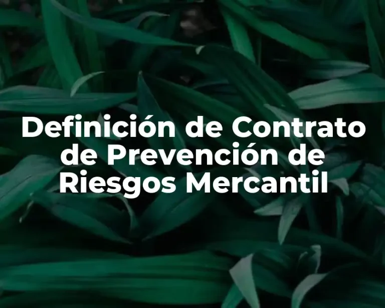 Definición de Contrato de Prevención de Riesgos Mercantil