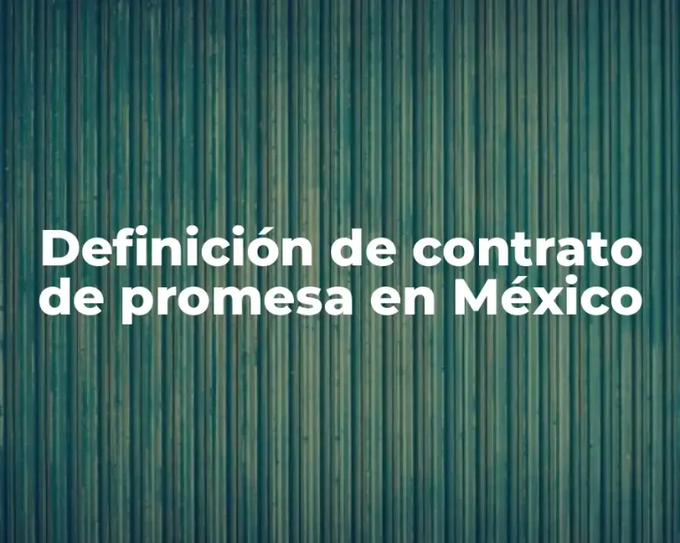 Definición de contrato de promesa en México