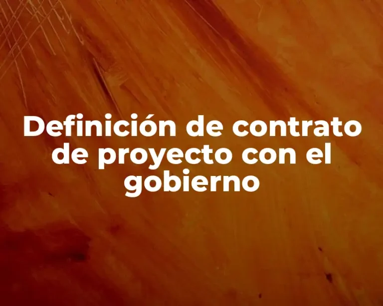 Definición de contrato de proyecto con el gobierno