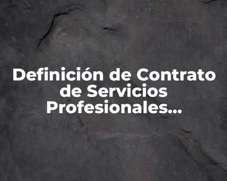 Definición de Contrato de Servicios Profesionales Chambelanes