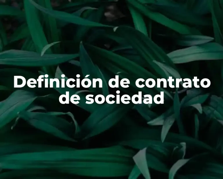 Definición de contrato de sociedad