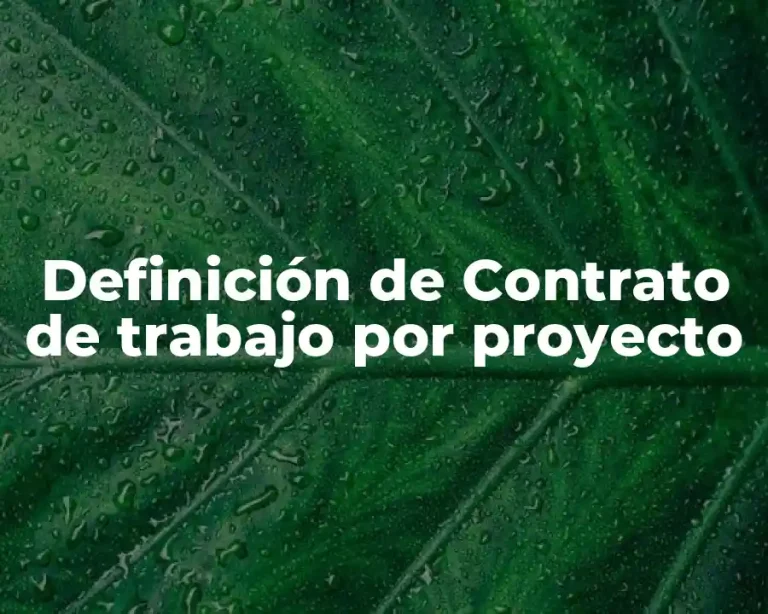 Definición de Contrato de trabajo por proyecto