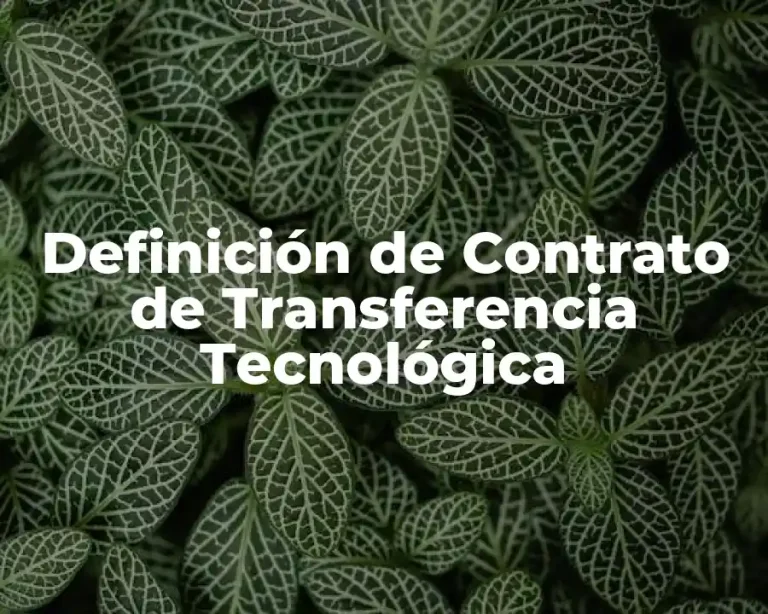 Definición de Contrato de Transferencia Tecnológica