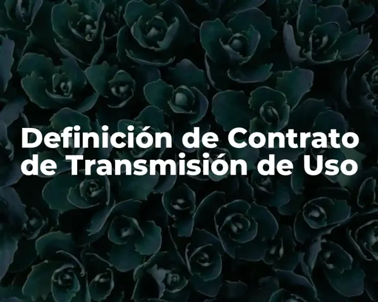 Definición de Contrato de Transmisión de Uso