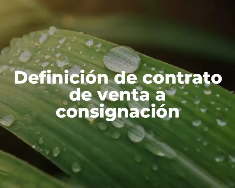 Definición de contrato de venta a consignación