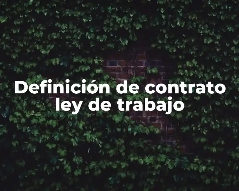 Definición de contrato ley de trabajo
