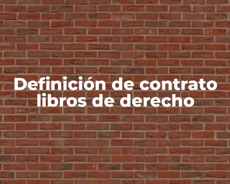 Definición de contrato libros de derecho