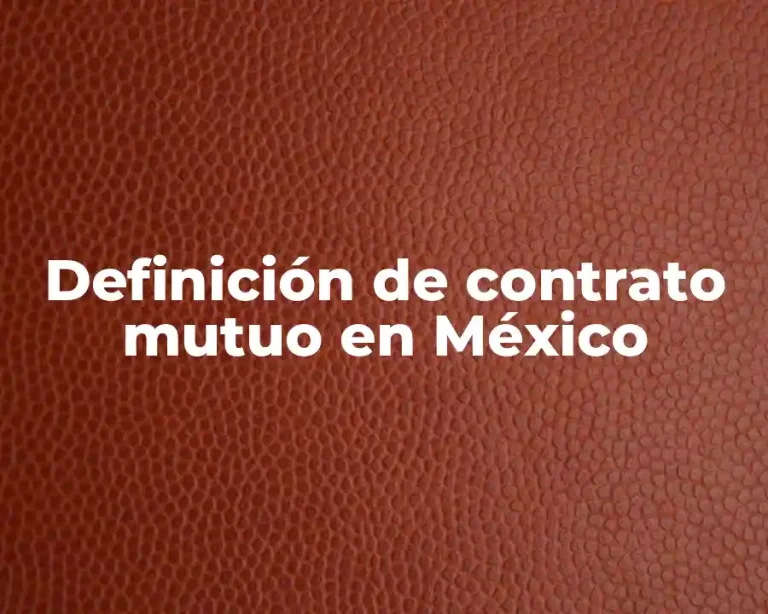 Definición de contrato mutuo en México