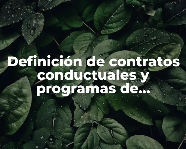 Definición de contratos conductuales y programas de economía de fichas