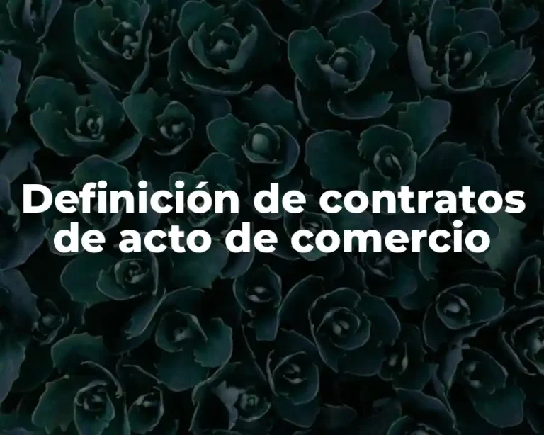 Definición de contratos de acto de comercio