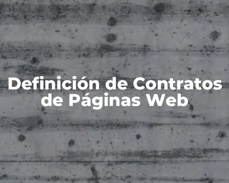 Definición de Contratos de Páginas Web