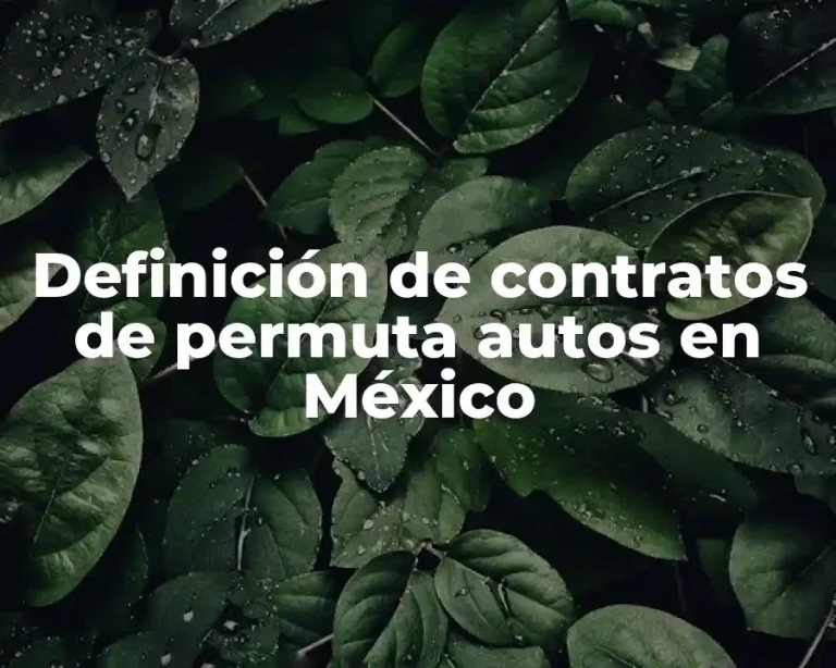 Definición de contratos de permuta autos en México