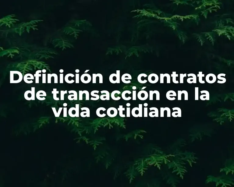 Definición de contratos de transacción en la vida cotidiana