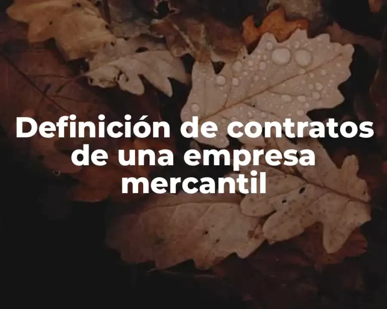 Definición de contratos de una empresa mercantil