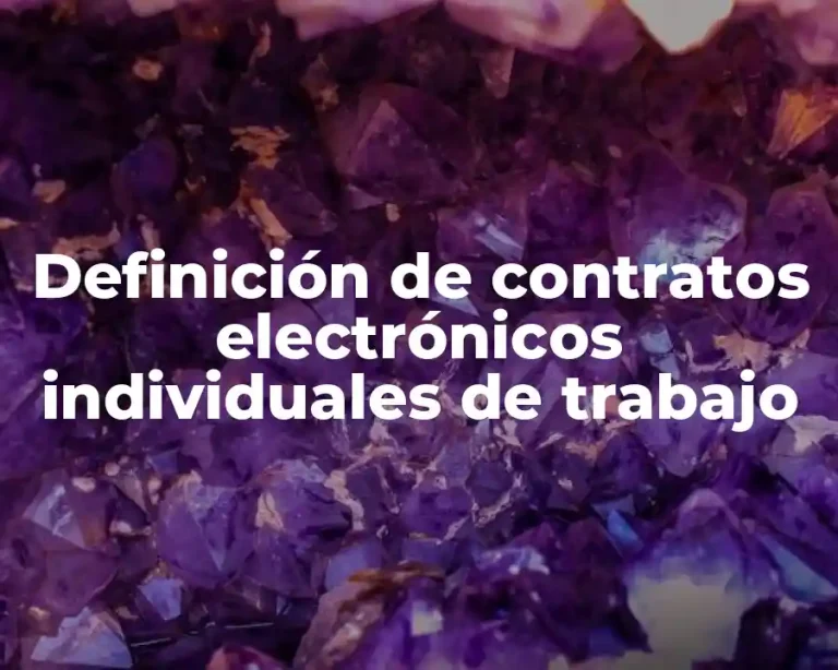 Definición de contratos electrónicos individuales de trabajo