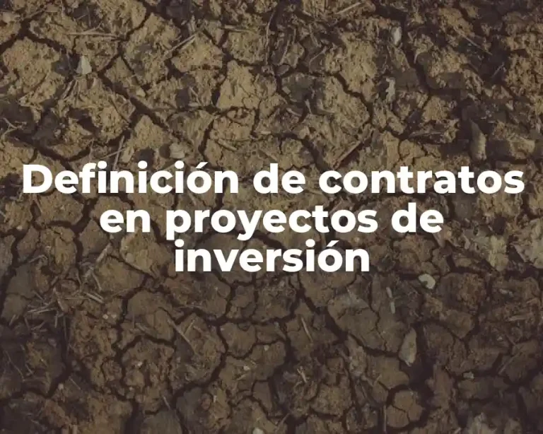 Definición de contratos en proyectos de inversión