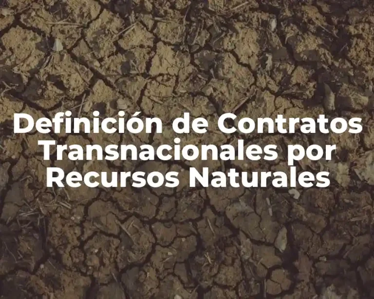 Definición de Contratos Transnacionales por Recursos Naturales