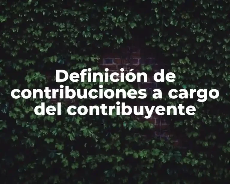 Definición de contribuciones a cargo del contribuyente