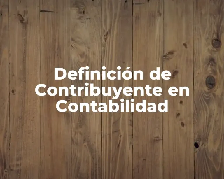 Definición de Contribuyente en Contabilidad
