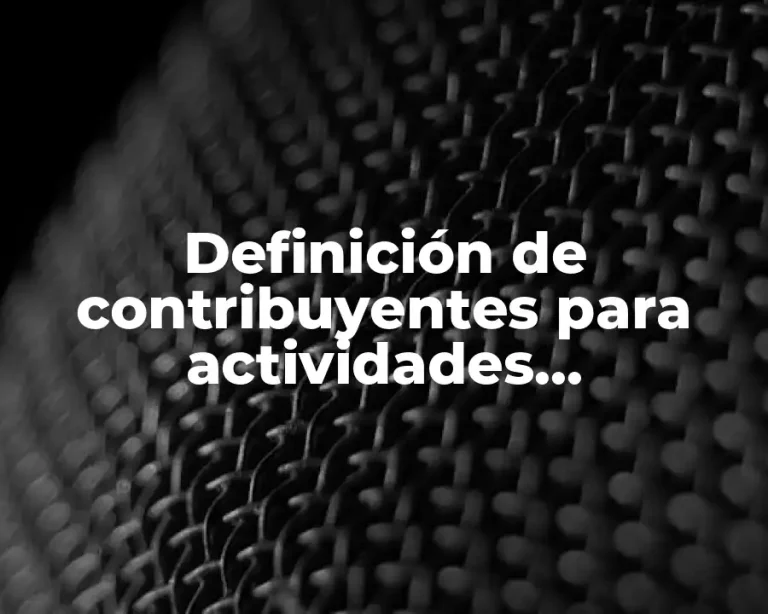 Definición de contribuyentes para actividades empresariales