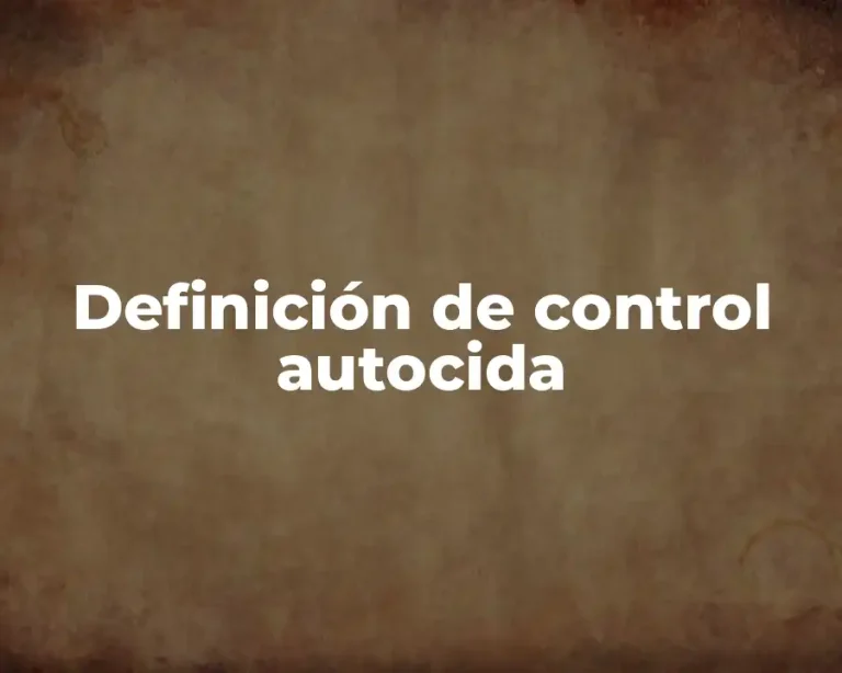 Definición de control autocida