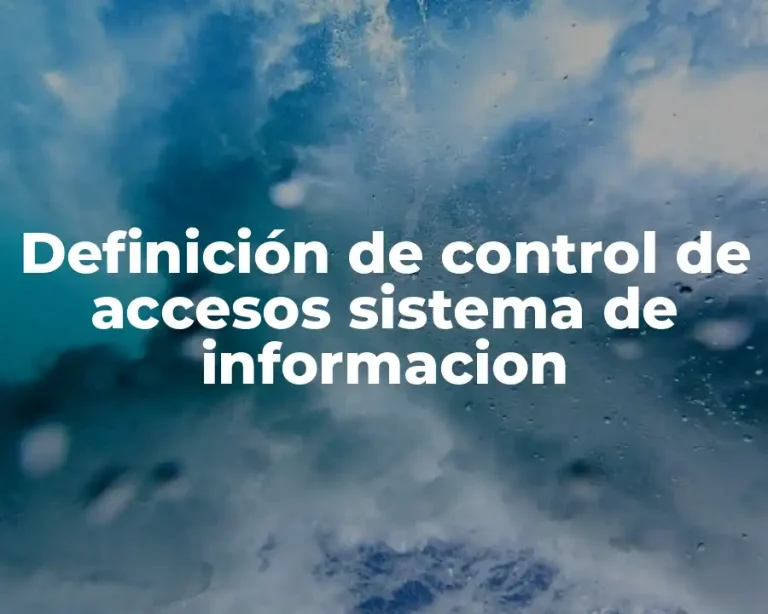 Definición de control de accesos sistema de informacion