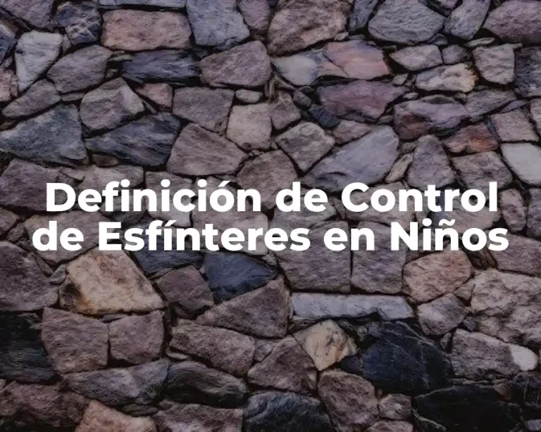 Definición de Control de Esfínteres en Niños