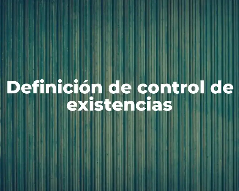 Definición de control de existencias