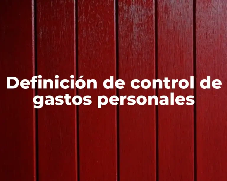 Definición de control de gastos personales