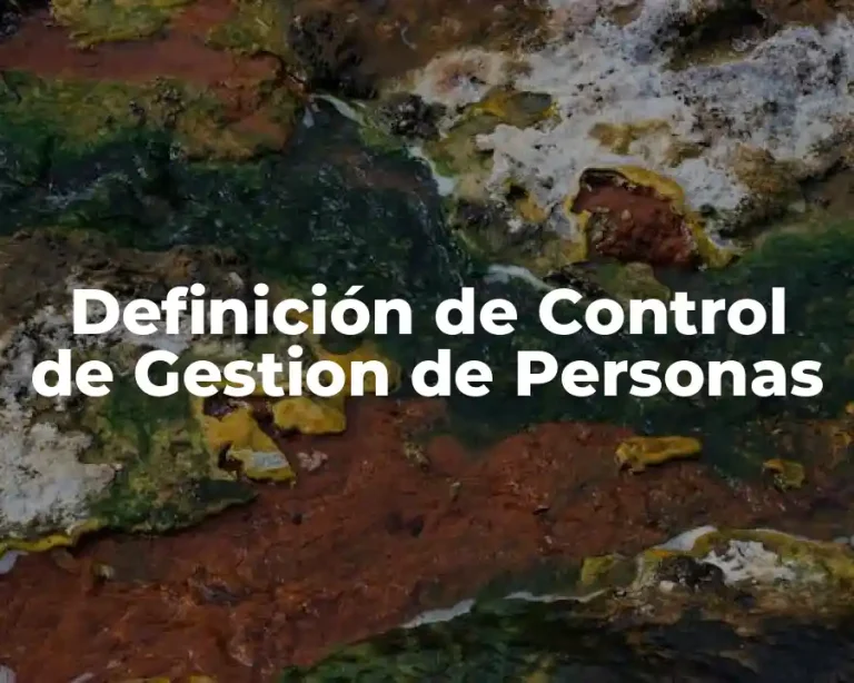 Definición de Control de Gestion de Personas