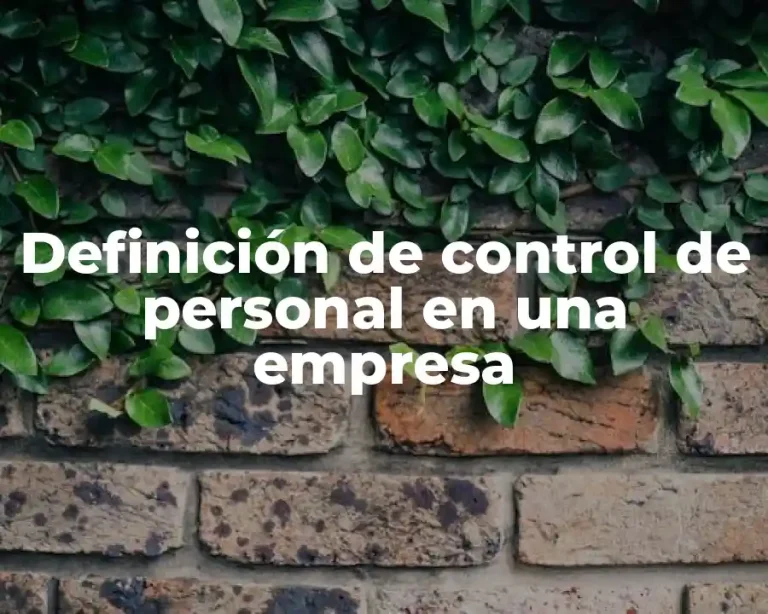Definición de control de personal en una empresa
