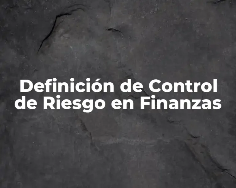Definición de Control de Riesgo en Finanzas