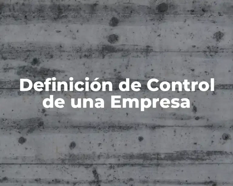 Definición de Control de una Empresa
