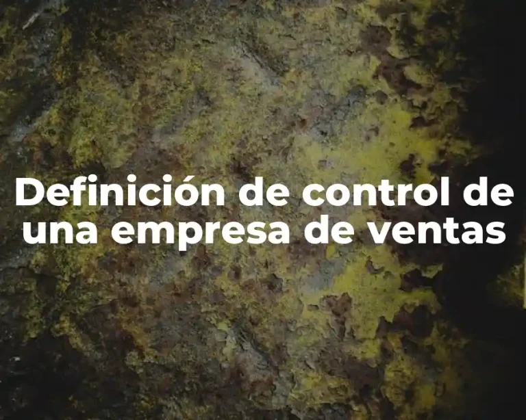 Definición de control de una empresa de ventas