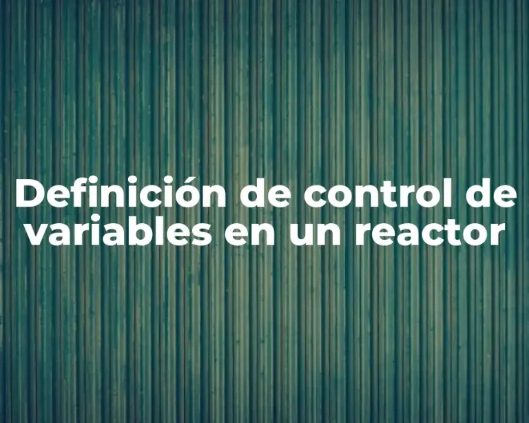 Definición de control de variables en un reactor