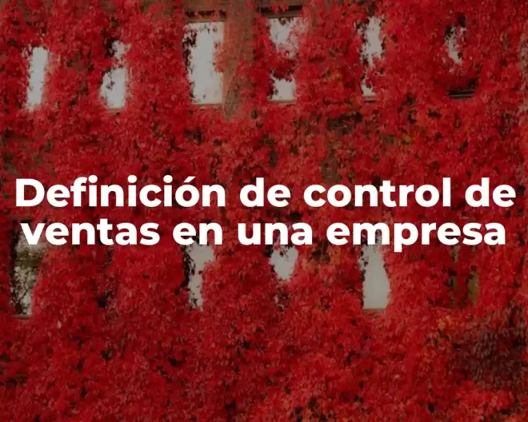 Definición de control de ventas en una empresa