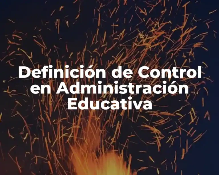 Definición de Control en Administración Educativa