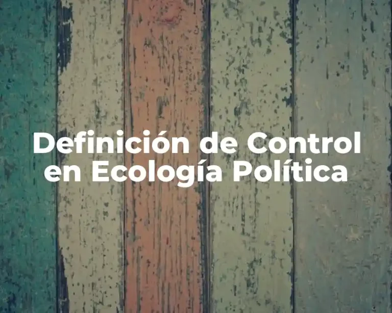 Definición de Control en Ecología Política