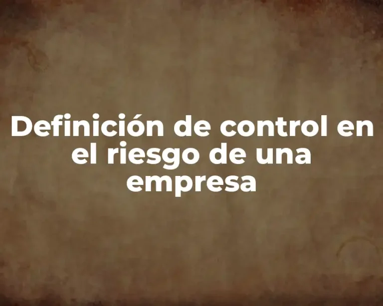 Definición de control en el riesgo de una empresa