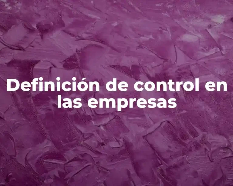 Definición de control en las empresas