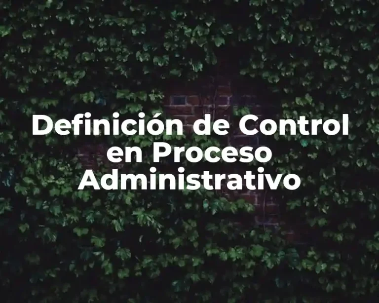 Definición de Control en Proceso Administrativo