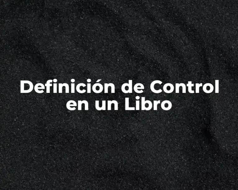 Definición de Control en un Libro