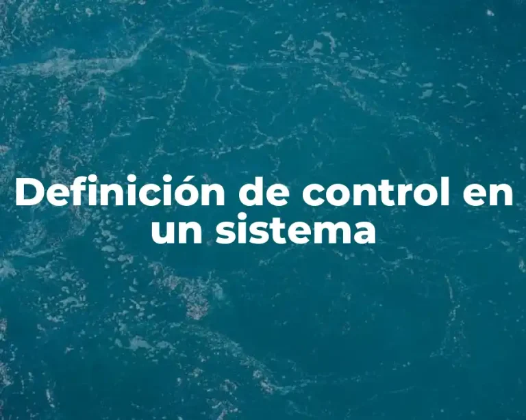 Definición de control en un sistema