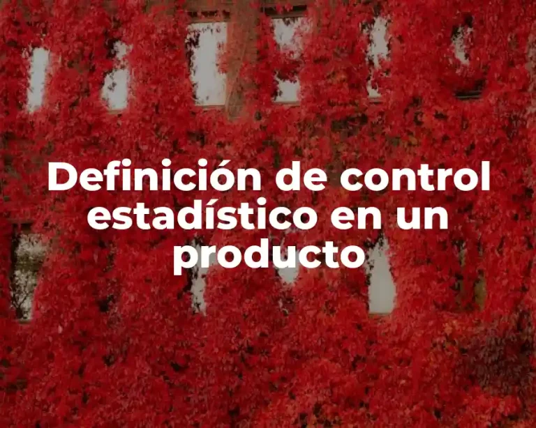 Definición de control estadístico en un producto