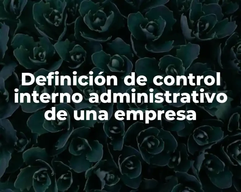 Definición de control interno administrativo de una empresa