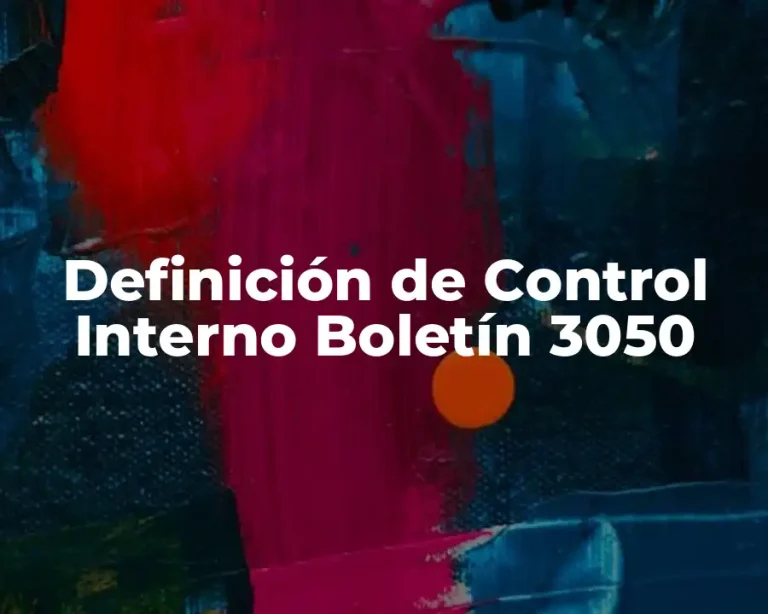 Definición de Control Interno Boletín 3050